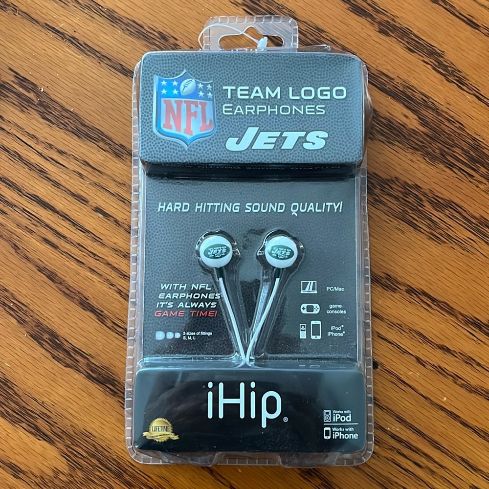 NFL team logo earphones Jets